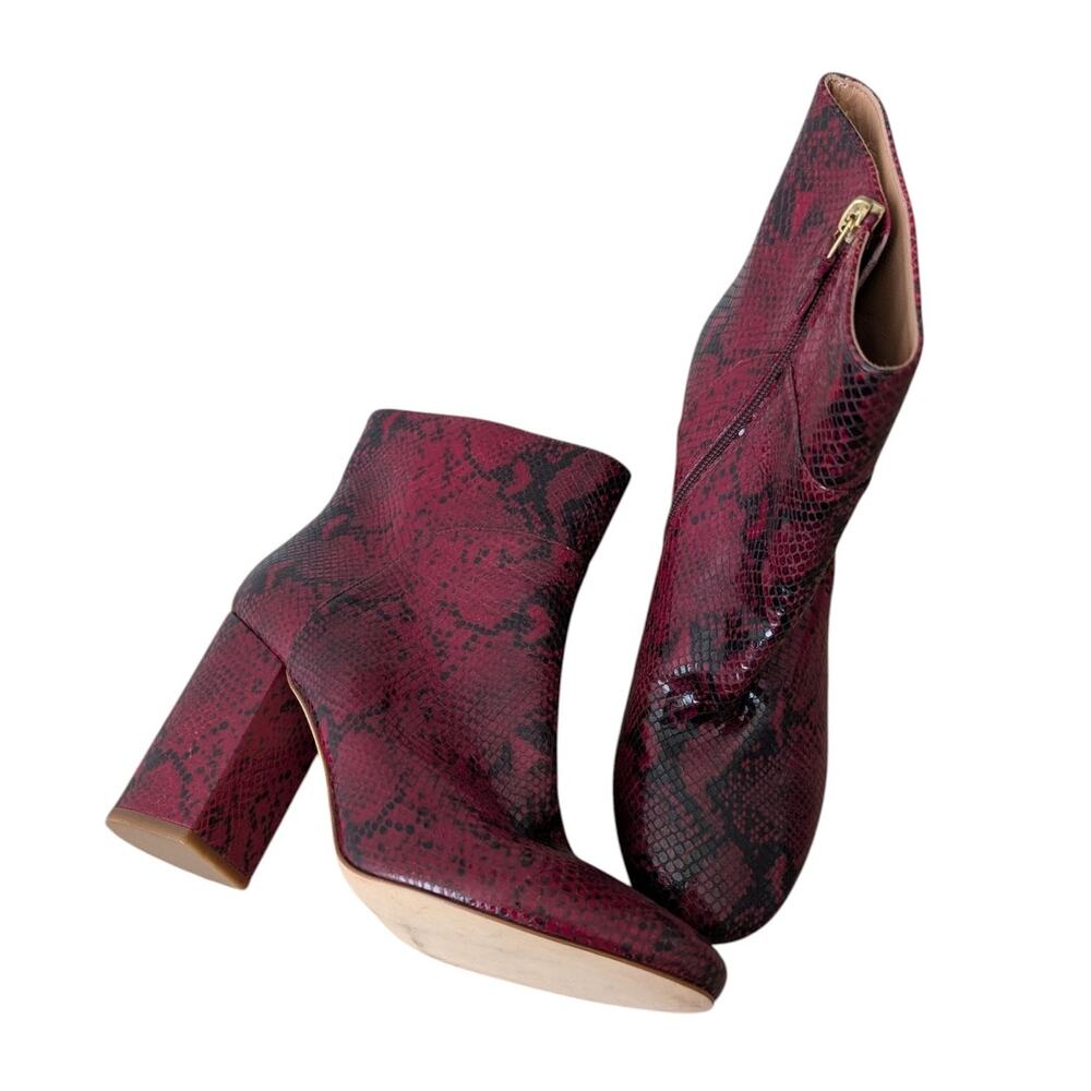 Twinset Milano Leather Snake Print Ankle Boots